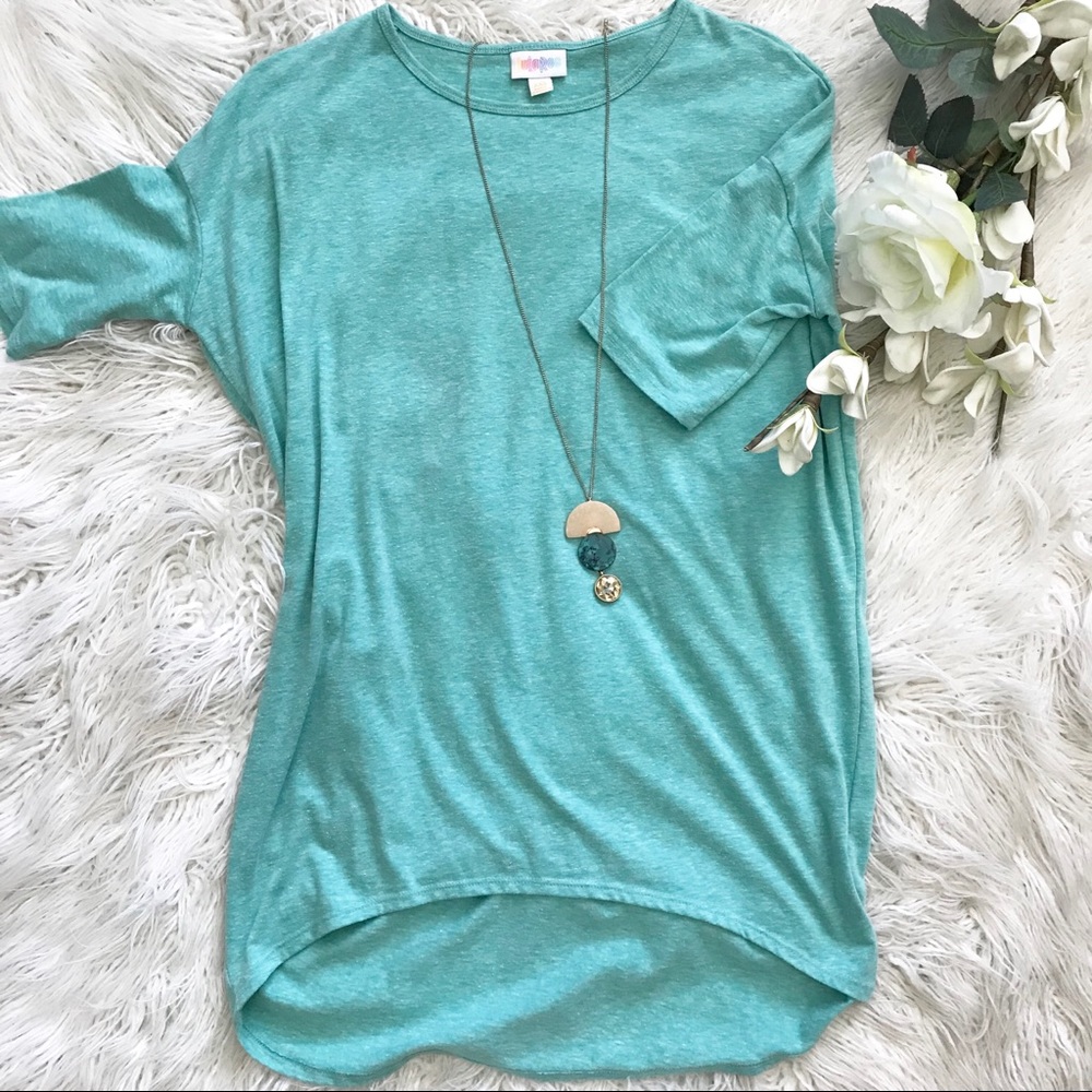 Lularoe solid turquoise Irma top- XXS